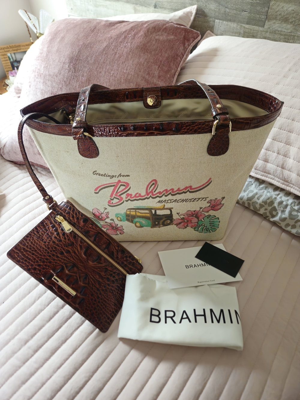 Brahmin Canvas Logo Tote NWT